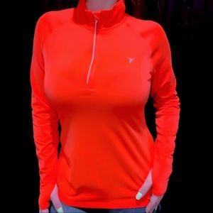 New Condition Stretchy Neon Orange 1/4 Zip Jacket